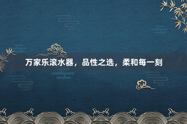 万家乐滚水器，品性之选，柔和每一刻